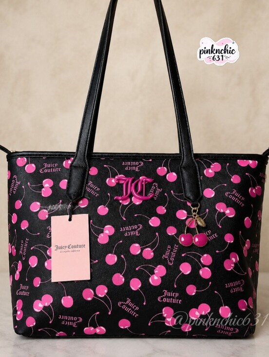 Juicy Couture Handbags - Juicy Couture Cherry On Top Tote Purse Handbag With Charm